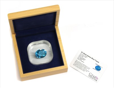 Lot 159 - An unmounted mixed cut blue topaz