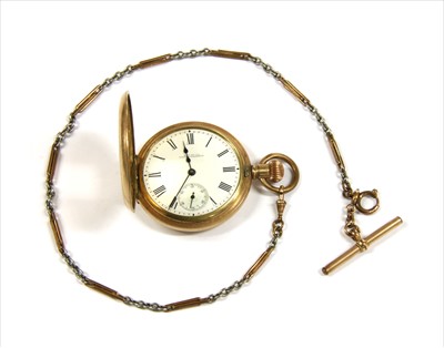 Lot 88 - A rolled gold Waltham half hunter pocket watch