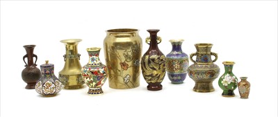Lot 307 - An early 20th century Japanese brass vase