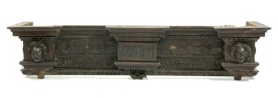 Lot 437 - A carved oak breakfront lintel