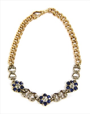Lot 33 - A diamond and sapphire bracelet