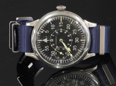 Lot 399 - A gentlemen's stainless steel oversized Longines mechanical strap watch
