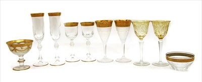 Lot 290 - A suite of Moser gilt heightened glassware