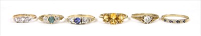 Lot 60 - Six gold rings