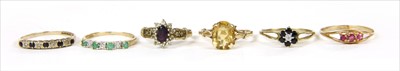Lot 54 - Six gold rings