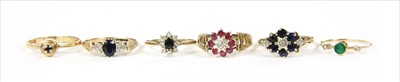 Lot 65 - Six gold rings