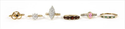 Lot 56 - Six gold rings