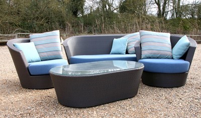 Lot 958 - A Rausch outdoor sofa with cushions