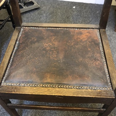 Lot 224 - A pair of rare Arts and Crafts oak armchairs