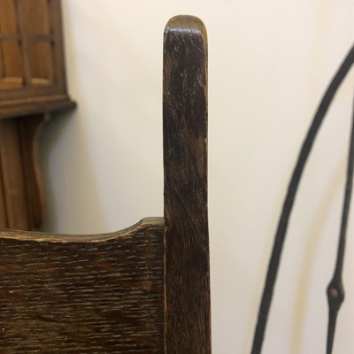 Lot 224 - A pair of rare Arts and Crafts oak armchairs