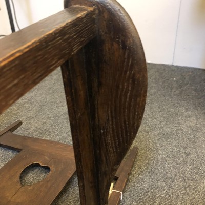 Lot 224 - A pair of rare Arts and Crafts oak armchairs
