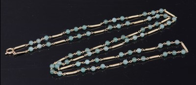 Lot 190 - An Italian gold aventurine quartz bead necklace
