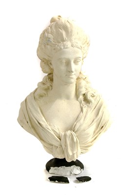 Lot 377 - A plaster bust of a lady
