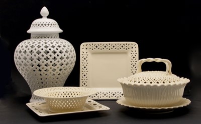 Lot 202 - Cream-ware vases and mixed ornaments