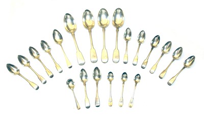 Lot 417 - A quantity of 19th Century and later silver cutlery / A quantity of silver plated items