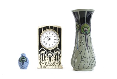 Lot 96 - Three Moorcroft 'Peacock Parade' pattern items