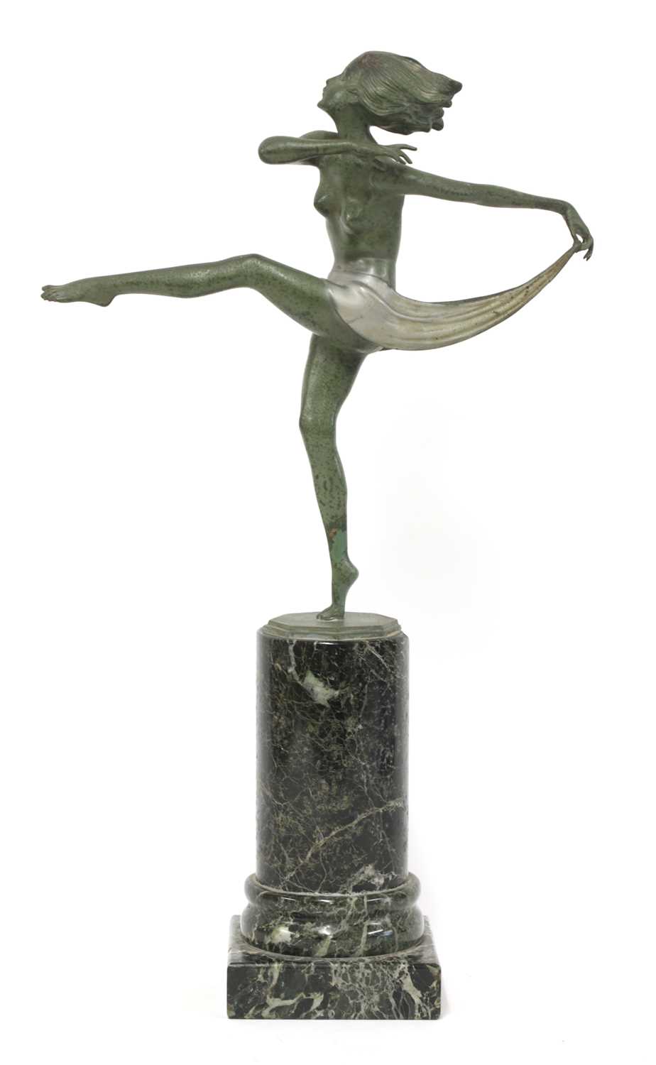 Lot 501 - A cold-painted bronze figure of a dancer