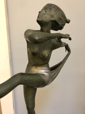 Lot 501 - A cold-painted bronze figure of a dancer