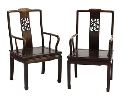 Lot 888A - A pair of Chinese armchairs