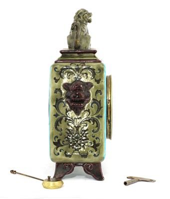 Lot 39 - An Aesthetic pottery mantel clock