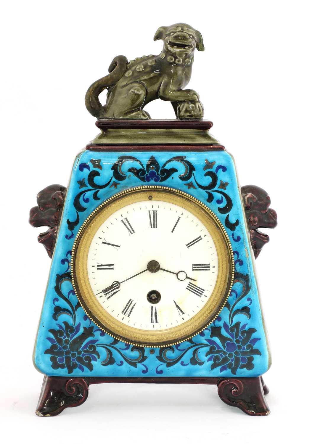 Lot 39 - An Aesthetic pottery mantel clock