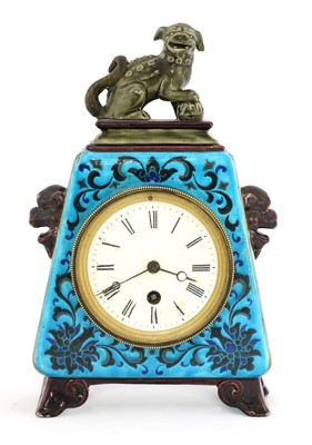 Lot 39 - An Aesthetic pottery mantel clock