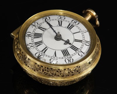 Lot 328 - A 22ct gold fine William Webster quarter repeater verge watch, c.1715
