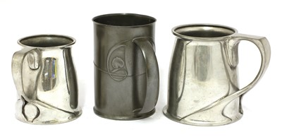 Lot 194 - Three Tudric pewter tankards