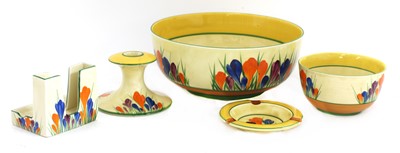 Lot 371 - A collection of Clarice Cliff 'Crocus' pattern items