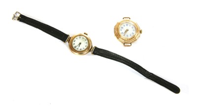 Lot 186 - A 9ct gold Vertex mechanical strap watch