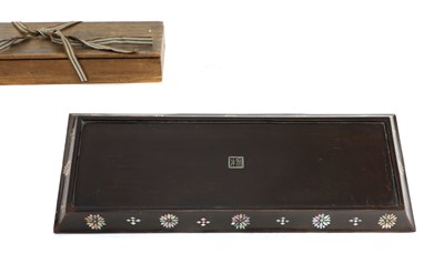 Lot 82 - A Chinese lacquered tray