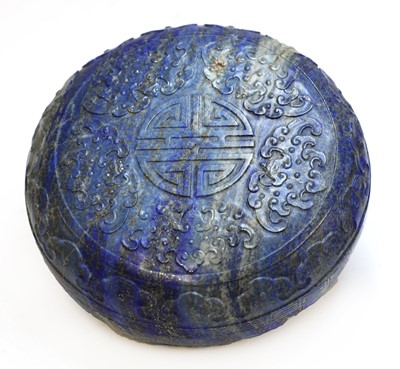 Lot 58 - A Chinese lapis lazuli box and cover