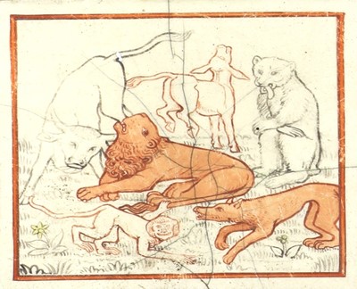 Lot 44 - Eight 'Aesop's Fables' tiles