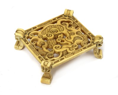 Lot 80 - A Chinese ivory stand