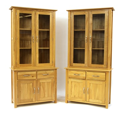 Lot 446 - Two modern oak display cabinets