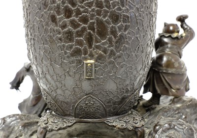 Lot 127 - A Japanese bronze group