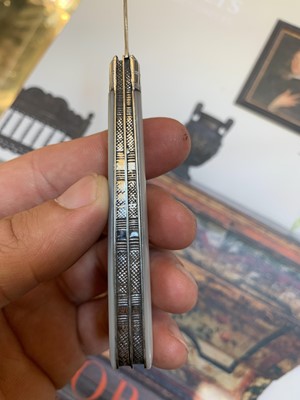 Lot 23 - Three silver and mother-of-pearl combination folding fruit knives