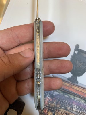 Lot 23 - Three silver and mother-of-pearl combination folding fruit knives