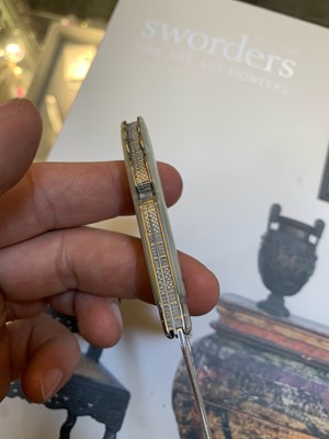 Lot 23 - Three silver and mother-of-pearl combination folding fruit knives