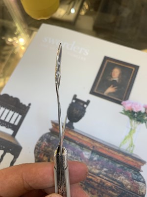 Lot 23 - Three silver and mother-of-pearl combination folding fruit knives