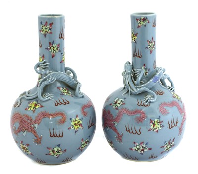 Lot 53 - A pair of Chinese famille rose vases