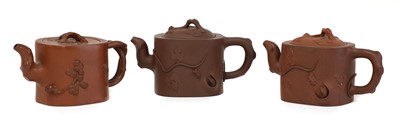 Lot 48 - A collection of three  Chinese Yixing zisha teapots