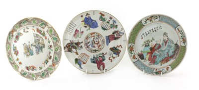 Lot 24 - Three Chinese famille rose plates