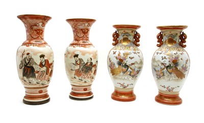 Lot 279 - A collection of seven Japanese kutani vases