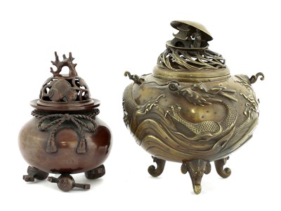 Lot 248 - Two Japanese bronze koro