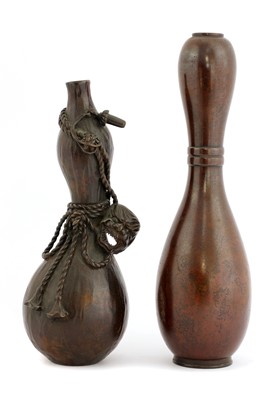 Lot 131 - Two Japanese bronze vases