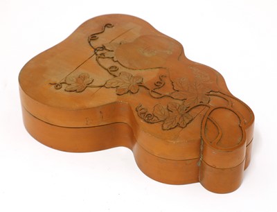 Lot 235 - A Chinese bamboo-veneered box and cover