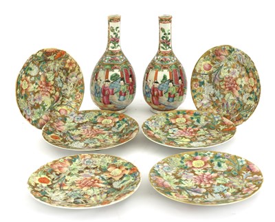 Lot 237 - A set of six Chinese famille rose saucers