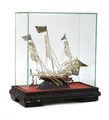 Lot 111 - Two Portuguese white metal ship models