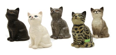 Lot 550 - A collection of five Beswick model 1886 cats